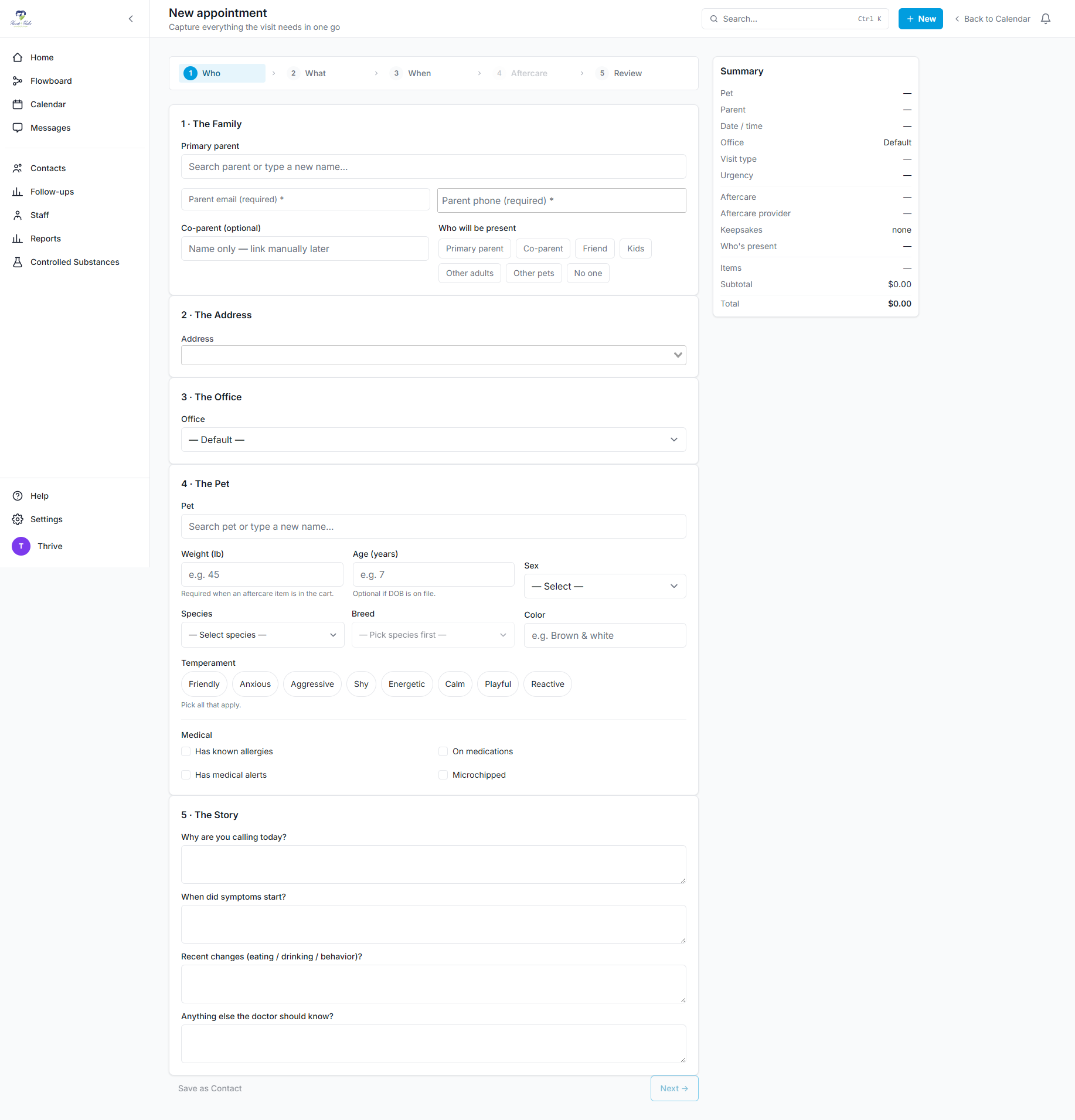 New appointment wizard